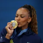 La reina de la gimnasia brasileña Rebeca Andrade